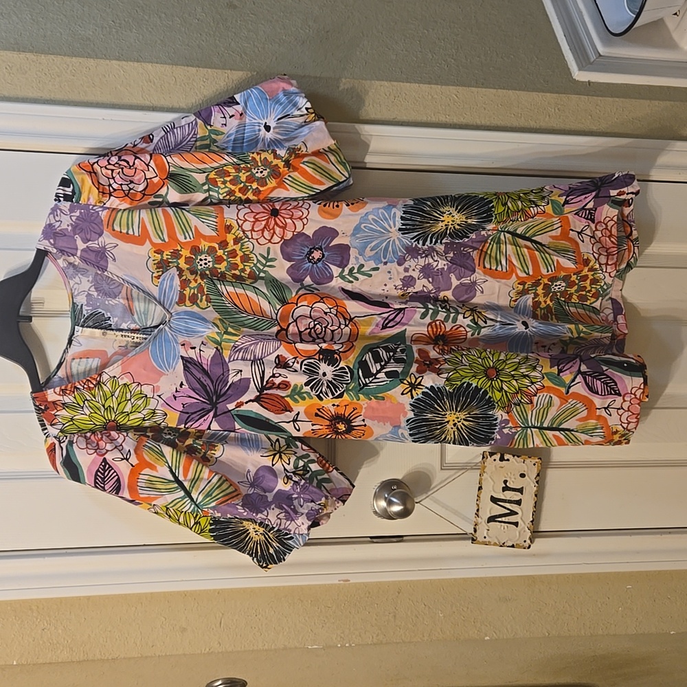 Floral Puff sleeve w/ pockets